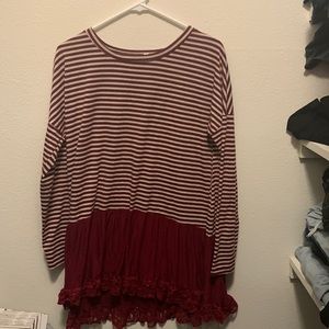 celeste striped top red size large